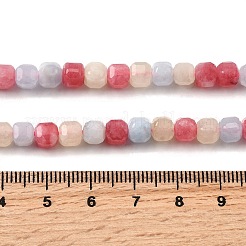 天然石モルガナイトビーズ連売り  ファセットテーブルカットキューブ  5~6x5~6x5~6mm  穴：1.2mm  約61個/連  12.20~12.80''（31~32.5センチメートル）&nbsp;G-F797-A08-01