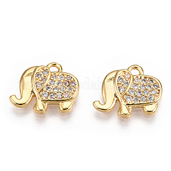 Brass Micro Pave Cubic Zirconia Charms&nbsp;X-ZIRC-K082-034A