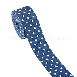 ポリエステルリボン  洋服アクセサリー  マリンブルー  スター  1-5/8インチ（40mm）&nbsp;OCOR-TAC0023-38C