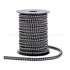 10m 丸編み模造皮革コード  DIYのブレスレット作りに  ブラック  8mm  約10.94ヤード（10m）/ロール&nbsp;OCOR-WH0105-061D