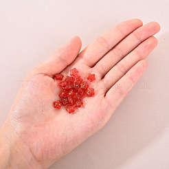 20個スプレー塗装ガラスビーズ  スター  レッド  8x8.5x4mm  穴：1mm&nbsp;GLAA-YW0001-11