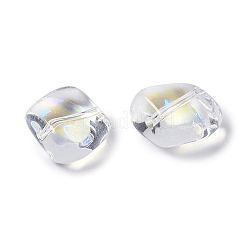 電気メッキガラスビーズ  カラーメッキ  ナゲット  ライトゴールデンロッドイエロー  8x9.50x5mm  穴：0.80mm&nbsp;GLAA-S202-08
