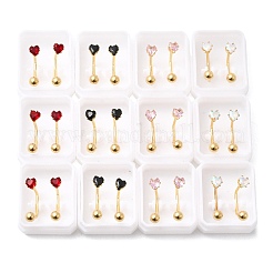 304 Stainless Steel Heart Stud Earrings&nbsp;EJEW-F396-04A-G