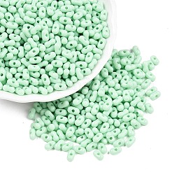 不透明なアクリルビーズ  ピーナッツ  アクアマリン  6.5x4x3mm  穴：1.5mm  約9998個/500g&nbsp;MACR-T048-02P