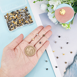 200色合金シャンクボタン4個  1穴  スターとフラットラウンド  ミックスカラー  5x4mm  穴：2mm  50個/カラー&nbsp;DIY-PH0008-71