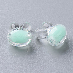 透明なアクリルビーズ  二層ビーズ  兎  アクアマリン  15.5x12x9.5mm  穴：2mm  約480個/500g&nbsp;TACR-S152-05A-SS2111