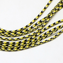 ポリエステル&スパンデックスコードロープ  1つの内部コア  模様を持つ  靴紐を作るための  きいろ  2mm  約109.36ヤード（100m）/バンドル&nbsp;RCP-R007-322