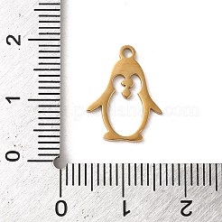 ステンレスペンダント201個  レーザー切断  ペンギンチャーム  ゴールドカラー  16x12.5x1mm  穴：1.5mm&nbsp;STAS-E211-10G