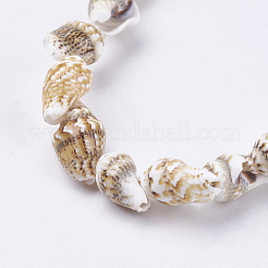天然石シーシェルビーズ連売り  シェル  11~14x6.5~9x6~7.5mm  穴：1~1.2mm  約39~42個/連  15.1インチ〜15.5インチ。&nbsp;BSHE-K012-07