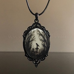 Halloween Alloy Pendant Necklaces&nbsp;PW-WGAE9C8-01