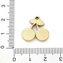 304ステンレスペンダント  さくらんぼのチャーム  ゴールドカラー  18x18x3.5mm  穴：1.8mm&nbsp;STAS-V003-07G