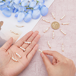 16 個の天然養殖淡水真珠銅線ペンダント  ジャガイモのチャーム  ライトゴールド  2.6cm  穴：3mm&nbsp;PALLOY-FH00010