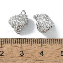 真鍮チャーム  カドミウムフリー＆ニッケルフリー＆鉛フリー  巻き貝  プラチナメッキ  12.5x10x9mm  穴：1.4mm&nbsp;KK-H482-04P