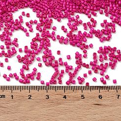 焼付塗装ガラスシードビーズ  シリンダー  カメリア  2x1.5mm  穴：1mm  約5599個/50g&nbsp;X-SEED-S042-05B-69