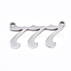 変色しない201ステンレススチールペンダントリンク  レーザー切断  ステンレス鋼色  NUM。7  12x22x1mm  穴：1.4mm&nbsp;STAS-S110-115P-07