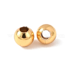 真鍮ビーズ  ラウンド  ラックめっき  長持ちメッキ  カドミウムフリー＆鉛フリー  24KGP本金メッキ  2.5mm  穴：1mm&nbsp;KK-C157-01A-G