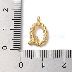 316サージカルステンレスペンダント＆チャーム  ゴールドカラー  文字Q  15x9.5x2mm  穴：2mm&nbsp;STAS-D031-01Q