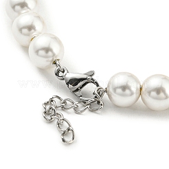 Rack Plating Brass Dragon & Plastic Pearl Beaded Bracelet&nbsp;BJEW-D030-01A-G