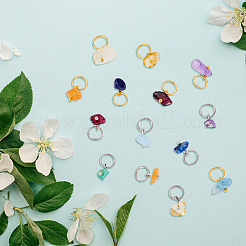 12 Sets 2 Colors  Natural Mixed Stone Charms&nbsp;G-FH0001-87