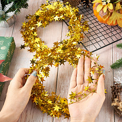 PVC Sparkly Star Metallic Garland with Iron Wire&nbsp;AJEW-TAC0034-08E