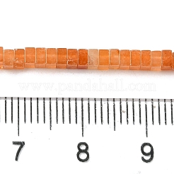 天然石レッドアベンチュリンビーズ連売り  正方形  3x3x1.5mm  穴：1mm  約240個/連  16.14インチ（41cm）&nbsp;G-N342-80