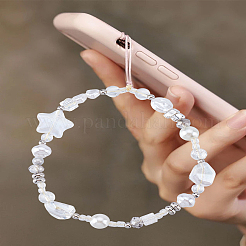 アクリル＆樹脂ビーズモバイルアクセサリーデコレーション1個  混合図形  スター  透明  185mm&nbsp;HJEW-LP0001-55