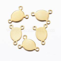 201 ステンレス シャンデリア コンポーネント リンク  3ループコネクター  オーバル  ゴールドカラー  11x8x0.8mm  穴：1mm&nbsp;STAS-H557-06G