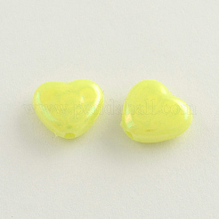 ABの色は、ハートアクリルビーズメッキ  ミックスカラー  11x12x5mm  穴：2mm  約1100個/500g&nbsp;SACR-Q106-07