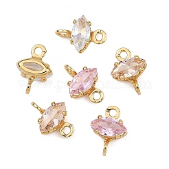 SHEGRACE Brass Pave Cubic Zirconia Horse Eye Connector Charms&nbsp;XGRQ2O297-436G