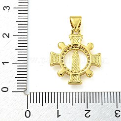 Real 18K Gold Plated Brass Pendants with Shell&nbsp;KK-D534-05G-02
