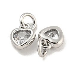 Brass Micro Pave Clear Cubic Zirconia Pendants&nbsp;KK-P275-33A-P