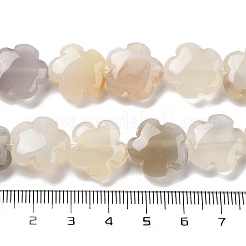 天然ホワイトアゲート瑪瑙ビーズ連売り  花  16x16x6mm  穴：1.4mm  約25個/連  14.57~14.96インチ（37~38cm）&nbsp;G-F769-G01-01