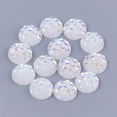 樹脂カボション  半円  ホワイト  12x3~3.5mm&nbsp;LS-CRES-T012-01A-1