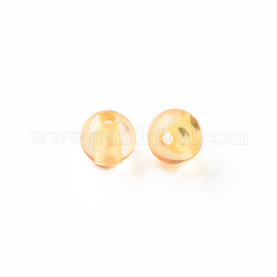 透明なアクリルビーズ  ラウンド  ゴールド  8x7mm  穴：2mm  約1745個/500g&nbsp;MACR-S370-A8mm-719-1