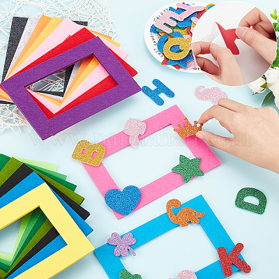 32個の長方形ウールフェルトフレーム新生児成長マイルストーン