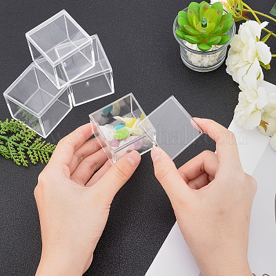 プラスチックの箱  トランスペアレント  正方形  透明  4.5x4.5x4.5cm  インナーサイズ：4.1x4.1センチメートル&nbsp;CON-OC0001-12-01A-1