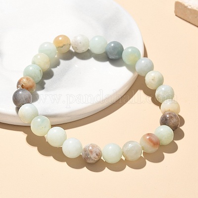 Natural Amazonite Bead Stretch Bracelets&nbsp;BJEW-K212-B-007-1