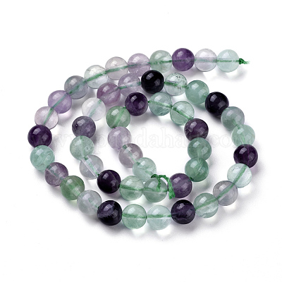 Natural Green Fluorite Beads Strands&nbsp;G-F433-8mm-1