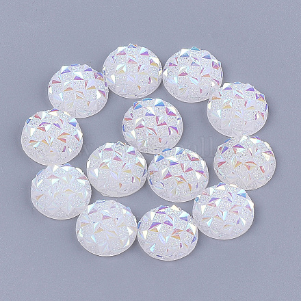 樹脂カボション  半円  ホワイト  12x3~3.5mm&nbsp;LS-CRES-T012-01A-1