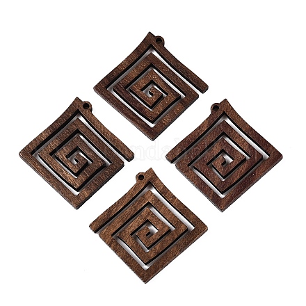 Natural Walnut Wood Pendants&nbsp;WOOD-T032-01-1