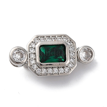 Brass Micro Pave Cubic Zirconia Box Clasps KK-P291-32P-1