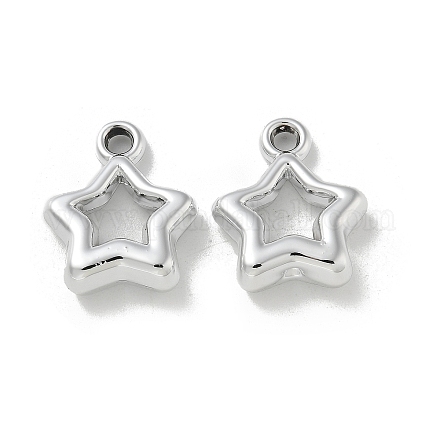 メッキアクリルパーツ  カン付き  スター  銀メッキ  20x16.5x6mm  穴：2.2mm&nbsp;PACR-Q008-14S-1
