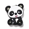 Silicone Focal Beads, Panda, Dark Gray, 29x24x7mm, Hole: 2.5mm