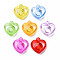 Transparent Acrylic Pendants, Heart, Mixed Color, 23x22x5.5mm, Hole: 3mm