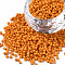 12/0 Glass Seed Beads, Baking Paint, Round Hole, Round, Dark Orange, 2~3x1.5~2mm, Hole: 0.8mm, about 450g/Pound