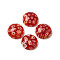 Handmade Millefiori Glass Cabochons, Half Round, Red, 16x6.5mm