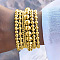 7Pcs CCB Round Beaded Stretch Bracelets, Golden, 190~205mm