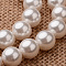 Polished Round Grade A Shell Pearl Bead Strands, Undyed, Seashell Color, 5.5~6mm, Hole: 1mm, about 64pcs/strand, 15.7 inch