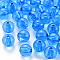 Transparent Acrylic Beads, Round, Deep Sky Blue, 12x11mm, Hole: 2.5mm, about 566pcs/500g
