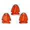 Transparent Glass Enamel Beads, Fish, Orange Red, 21.5x18x7mm, Hole: 1.5mm
